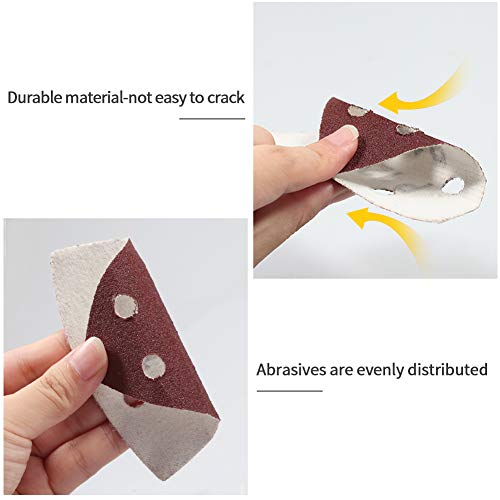 SPEEDWOX 50Pcs 120 Grit Triangle Sanding Pads, 90mm 6 Holes for Multi Tool - style: 120 Grit