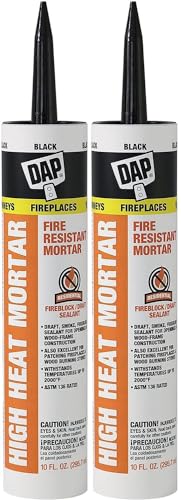 DAP 7079818854 High Heat Mortar Fire Stop Caulk, No Size, Black- Pack of 2 - size: 10 Fluid Ounces- Pack of 2
