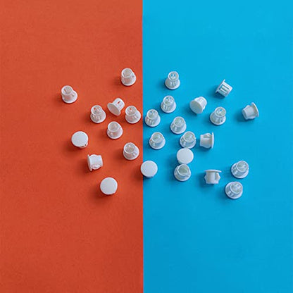 30 Pcs White 10mm (3/8") Plastic Hole Plugs - size: 10mm (3/8")