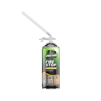 SPRAYMAN Fire Block Spray Foam - (1x12oz) Orange Fire Block Spray, Fire Rated Polyurethane Foam for Gap Filling, Sealing on Windows & Doors, Walls, Joints & Pipes, Straw Use - 1 Pack - size: 1 Pack