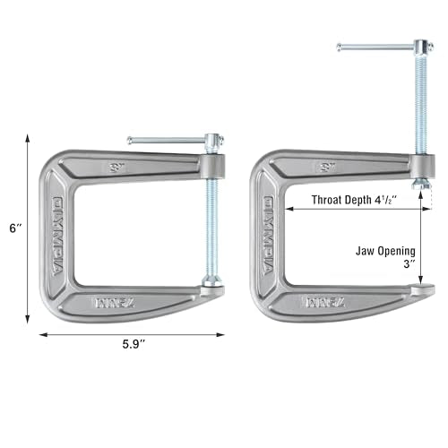 Olympia Tools C-Clamp, 38-134, (3" X 4.5") - size: 3-Inch x 4.5-Inch