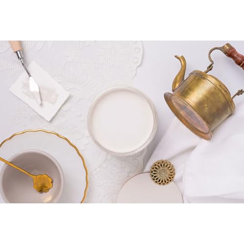 Dixie Belle Silk All-in-One Mineral Paint | Chantilly (4oz) | Warm Off White With Beige Undertones All-in-One Water Based Primer + Topcoat | Durable Furniture Paint | Low Reflective Finish - color: Chantilly, size: 4 Fl Oz (Pack of 1)