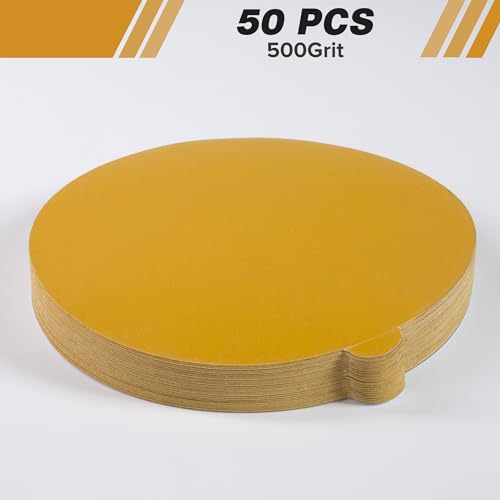 PSA Sanding Discs 50 PCS 6 Inch 500 Grit Self Adhesive Sticky-Back Sandpaper for DA Sander Finishing Abrasive Sand Paper Woodworking Wood Metal Sanding Disc - style: 50pcs 6inch 500 Grit