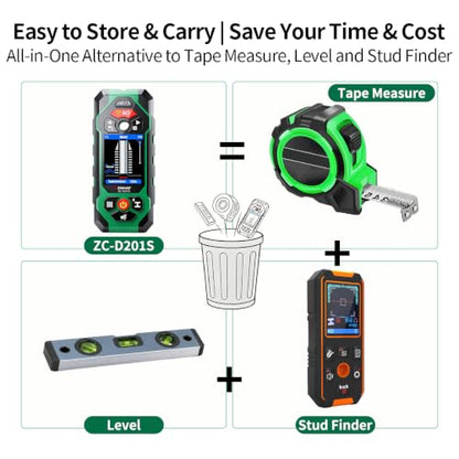 201S Stud Finder Wall Scanner,Laser Measuring Tool and Digital Level
