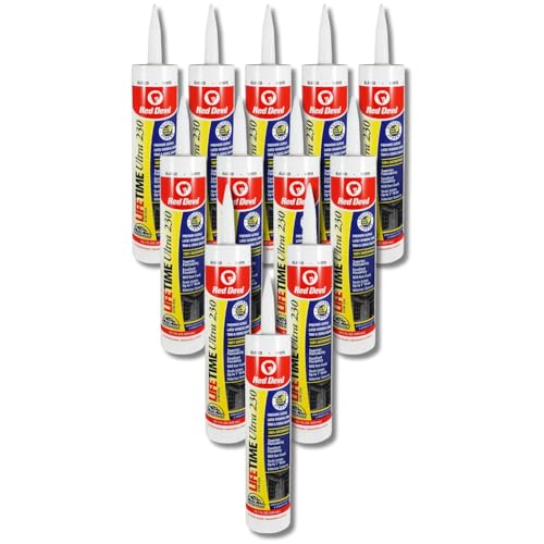 Red Devil 077012 Lifetime Ultra Premium Elastomeric Acrylic Latex Sealant, White, 10.1 oz Pack of 12 - color: White, size: 10.1 oz, style: Pack of 12