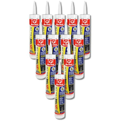 Red Devil 077012 Lifetime Ultra Premium Elastomeric Acrylic Latex Sealant, White, 10.1 oz Pack of 12 - color: White, size: 10.1 oz, style: Pack of 12