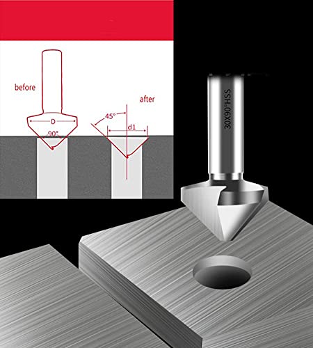 Industrial M2 HSS Countersink Drill Bits Set for Stainless Steel Meta Aluminum Wood, 90 Degrees 3 Flutes, 5/8, 3/8, Bolt Deburring Tool DIY Tool (5mm/0.2inch) - style: 5mm/0.2inch
