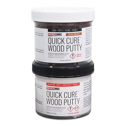 SYSTEMTHREE Quick Cure Putty, Black Walnut, 8-oz Kit - color: Black Walnut, size: 1 Count (Pack of 1)