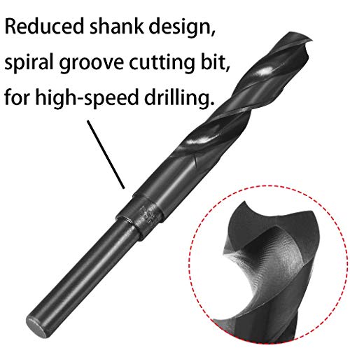 15mm(19/32-Inch) Reduced Shank Drill Bit, 1/2” Shank High Speed Steel Twist Drill Bit HSS-9341 for Aluminum Plate Copper Wood Stainless Steel - size: 15mm