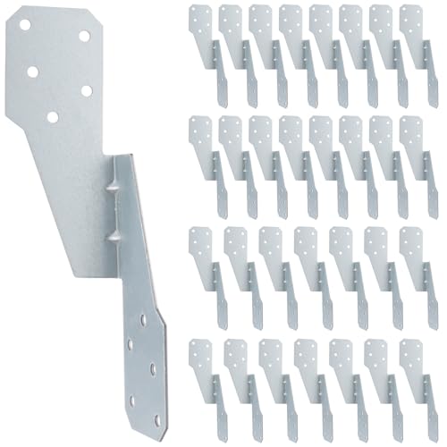 30 Pack Hurricane Straps Brackets, Heavy Duty Hurricane Ties with Black Powder-Coated, Hurricane Straps Trusses/Rafters Ties Brackets Joist Hangers for Wood, Shed, Roof - style: Silver