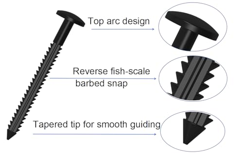 3 Inch Vinyl Shutter Fasteners 20 Pack Black Pins for DIY Shutter Repair