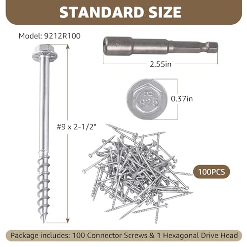 Joist Hanger Screws#9 x 2-1/2"Compatible with Simpson Strong-Tie 100PCS