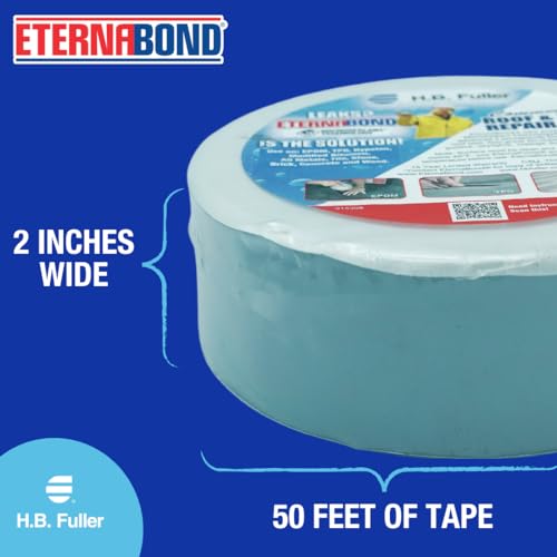 EternaBond RoofSeal Gray 2" x50' MicroSealant UV Stable RV Roof Seal Repair Tape | 35 mil Total Thickness - EB-RG020-50R - One-Step Durable, Waterproof and Airtight Sealant - color: Gray, size: 2" x 50'