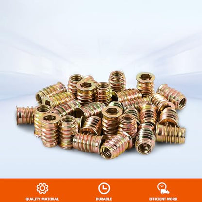 5/16"-18 Threaded Inserts for Wood Nutsert Furniture Screw-in Nut 15mm Length Hex Drive, 40 PCS - size: 5/16-18 x 15mm
