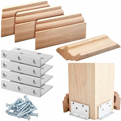 Blulu 1 Set 5" Newel Post Mounting Kit Deck Stair Floor Installation Kit - size: 5 Inch