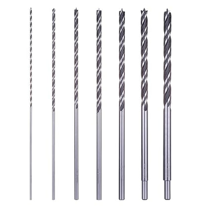 NordWolf 7-Piece 12" Extra Long Brad Point Wood Drill Bit Set, Double Lands & Double Flutes Design for Cutting Wood, PVC, Resin, MDF and Drywall, SAE Sizes 1/8" to 1/2" - size: 1/8" to 1/2" (7 Pcs)
