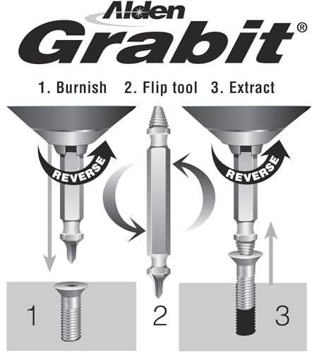 Alden 8430P Pro Grabit Broken Bolt and Damaged Screw Extractor 3 Piece Kit
