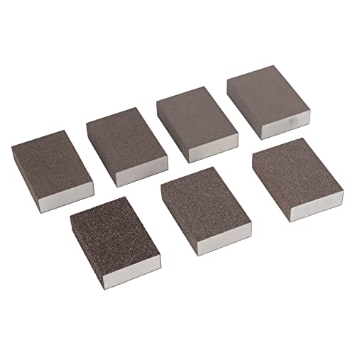 Sanding Sponges, Premium 7-Piece Multi-Grit Wet Dry Sanding Blocks for Wood Metal Plastic Furniture Repair, 36 to 220 Grit Foam Abrasive Kit