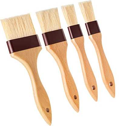 Boao 4 Pcs Pastry Brush, Natural Bristle Basting Brush, 1, 2, 3 Inch - size: 1, 2, 3 Inch