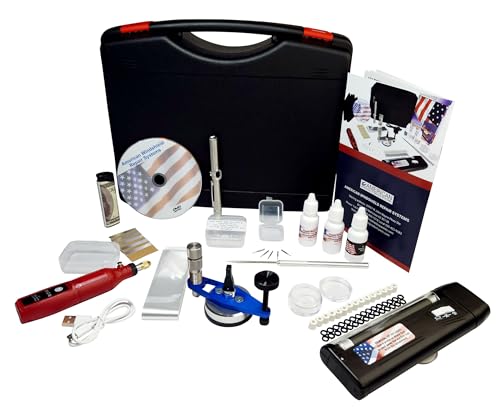 American Windshield Repair Kit – Professional Windshield Rock Chip & Crack Repair Kit with 2 Repair Resins & Pit Filler – UV Pen Light – High-Speed Rotary Tool – DIY or Start a Business