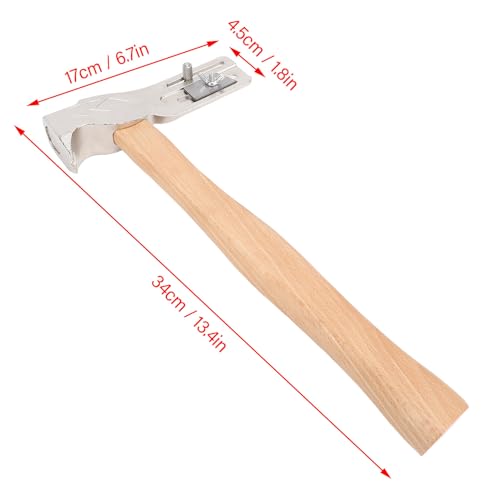 MWT 005 MH Roofing Hatchet, 17oz Drywall Hammer Hatchet, Magnet Roofing Hatchet, Carbon Steel Shingling Hammer with Wooden Handle, for Roof Repair, 13.4in, Weak Magnetic