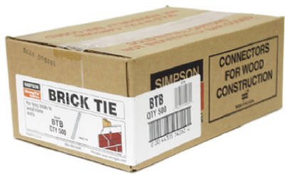 Simpson Strong-Tie BTB Brick Tie - 0.88 x 6.69 In, 500 Pack, Strong Tie Brackets