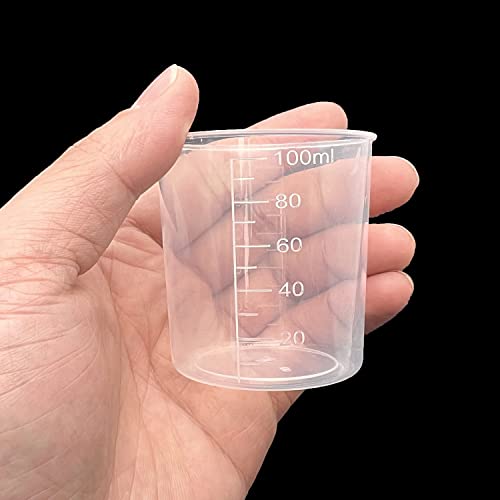 24 Pcs Clear Scale Cups, Plastic Graduated Cups 3.4oz. - size: Small