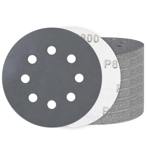 100PCS 5 Inch Sanding Discs 800 Grit, Wet Dry Hook and Loop Sandpaper - style: 800Grit