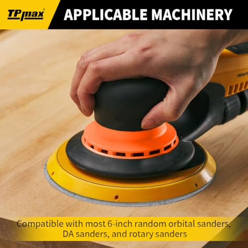 100PCS 6 Inch 150mm 6 Hole Sanding Discs Sandpaper Mixed Grits - Premium Gold Round Hook and Loop for Random Orbital Sander (60, 80, 120, 220, 320 Grit Variety Pack) - style: Mix Grit - 100 Pack