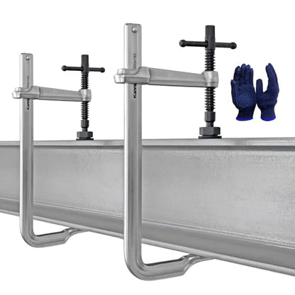 2-Pack Heavy Duty 12" Inch F-Style Welding Clamps w/Replaceable Pad, 5-1/2-Inch(140mm) Deep Throat, Bar Size 1-1/5" * 3/5" Drop Forged Steel Bar Clamps, 2900LB Clamping Force - size: 12" x 5-1/2"D - 2PCS