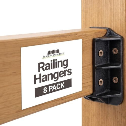 Deck Railing Hangers for 2x4 (1.5”x3.5”)(Black Polypropylene)(8 Pack)