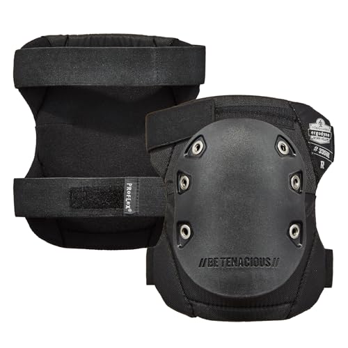 Ergodyne - 18336 ProFlex 335HL Slip Resistant Rubber Cap Knee Pads, Hook & Loop Closure Black Cap - style: Hook & Loop Closure