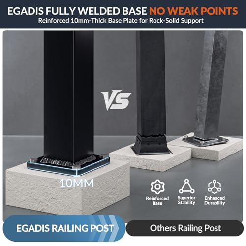 Egadis 2.56 in x 2.56 in x 45 in Aluminum Railing Post with Screws - color: The 45in Post - 1Pack