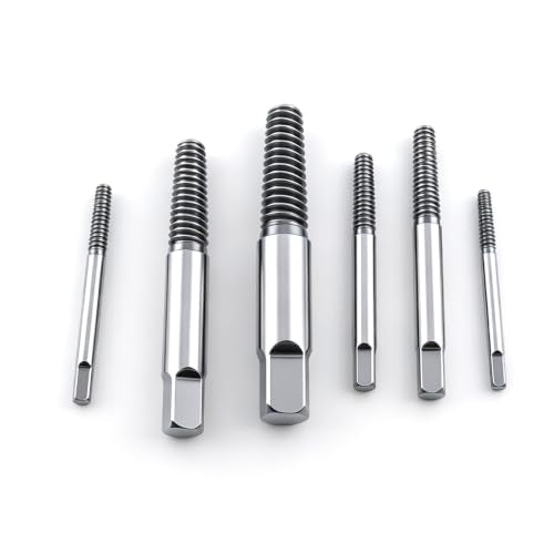 heyous 6PCS Black Metal Tap Extractor Set Power and Hand Tool Broken Thread Remover for Removing Screw/Bolt/Fasteners