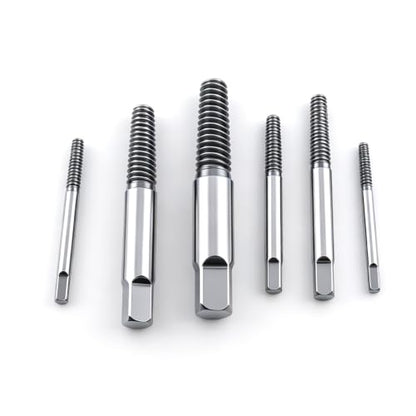 heyous 6PCS Black Metal Tap Extractor Set Power and Hand Tool Broken Thread Remover for Removing Screw/Bolt/Fasteners