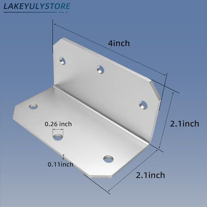 4 Inch L Brackets Corner Braces for Wood Furniture 4 Pack