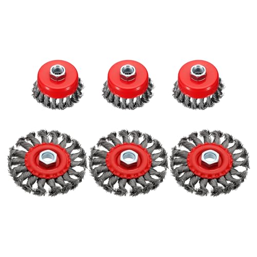 DTGN 6 Pcs Wire Wheel Cup Brush Set with 5/8"-11 Arbor