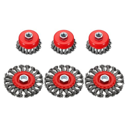 DTGN 6 Pcs Wire Wheel Cup Brush Set with 5/8"-11 Arbor