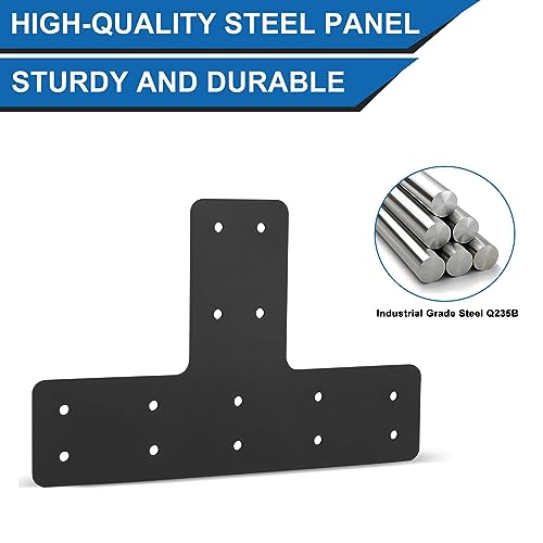 T Post Bracket 2pcs,12x8 Flat Mending Plate,T Shape Brackets - style: T-shape(12X8)