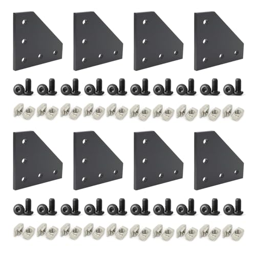 8Sets 1010 2525 Aluminum Extrusion Profile Hardware Corner Brackets - style: 10 set L bracket with m5