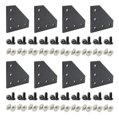 8Sets 1010 2525 Aluminum Extrusion Profile Hardware Corner Brackets - style: 10 set L bracket with m5