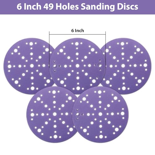 6 Inch 49 Hole Ceramic Sanding Discs 220 Grit, 50 Pack - style: 220 Grit