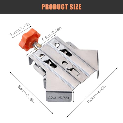 2 Pack Corner Clamps for Woodworking Durable Rust&Corrosion Resistant Upgraded 90 Degree Stainless Steel Right Angle Clamp with Adjustable Swing Jaw For Wood, Metal Pipe, Steel Rod And Glass.