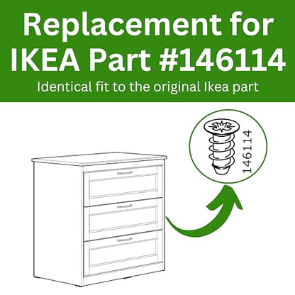 Spare Hardware Parts Replacement for IKEA Furniture Euro Screw Countersunk FX Screw - Part #146114 | Euro Screw M5.0-1.8×10 with PZD2 Recess | Pack of 36 - size: 146114