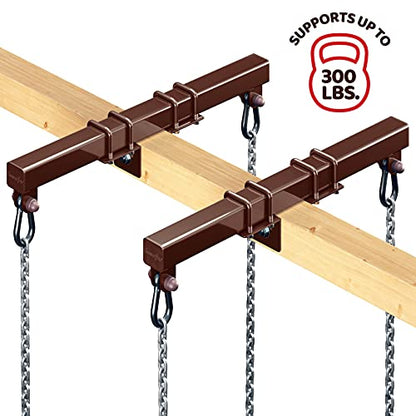 Swurfer Swingset Conversion Bracket - No Tree, No Problem, Convert Your Swingset into a Swurfset, Heavy Duty Horse Glider Bracket for Swing Set Attachment (Brown) - color: Brown