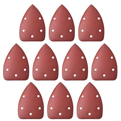 uxcell Detail Sander Sandpaper, Triangular Sanding Paper, Hook and Loop Sanding Pads, Triangle Oscillating Multi Tool, 400 Grits 5 Holes, 10pcs - size: 400 Grits
