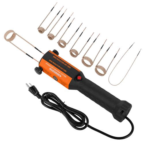 Induction Heater Bolt Removal, 1200W Induction Bolt Heater Tool with 8 Coils, Heat Stripped Bolt Remove for Rusted Nuts, Screws (Orange) - color: Orange