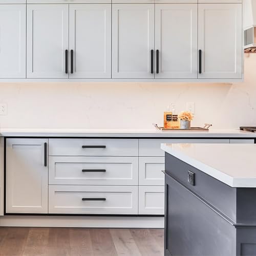 Amerdeco 10 Pack Matte Black Cabinet Pulls 5" - color: Matte Black, size: 5" hole center