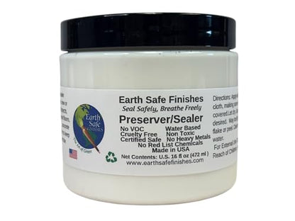 Earth Safe FInishes Preserver Sealer for All Surfaces (Wood, Concrete, Brick, Terra Cotta, etc) Durable, Non Toxic, Non Flammable, No VOC, Made in USA (Preserver/Sealer, 32oz) - size: 32oz