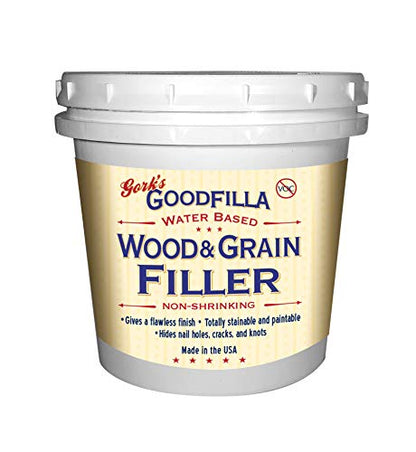 Water-Based Wood & Grain Filler (Trowel Ready) - White - 1 Quart by Goodfilla | Replace Every Filler & Putty | Repairs, Finishes & Patches | Paintable, Stainable, Sandable & Quick Drying - color: White, size: 1 Quart